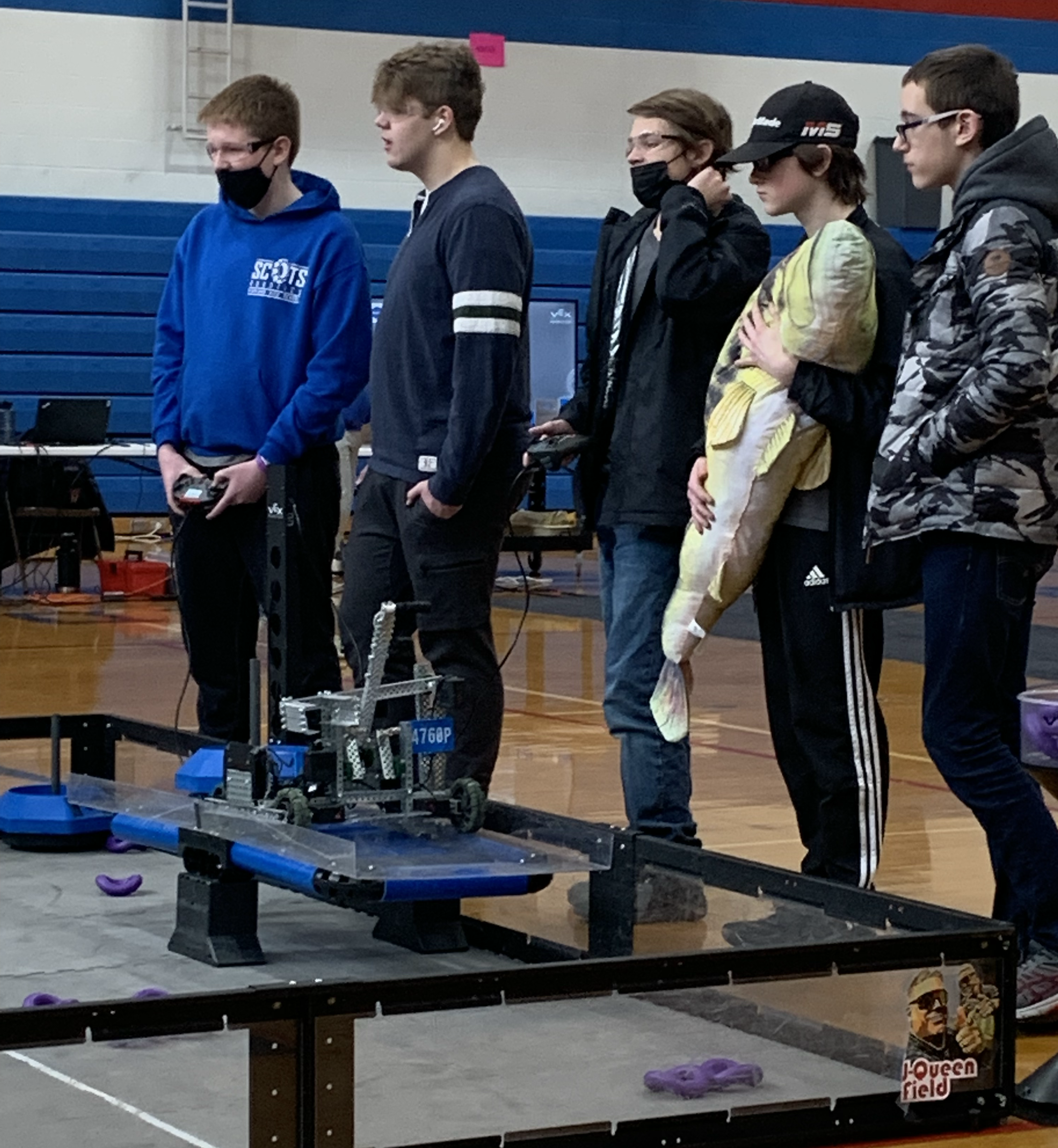 The P team at a competition